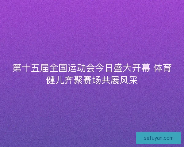 第十五届全国运动会今日盛大开幕 体育健儿齐聚赛场共展风采