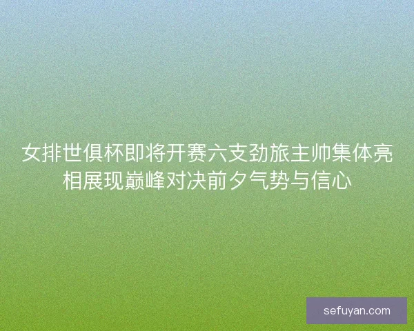 女排世俱杯即将开赛六支劲旅主帅集体亮相展现巅峰对决前夕气势与信心